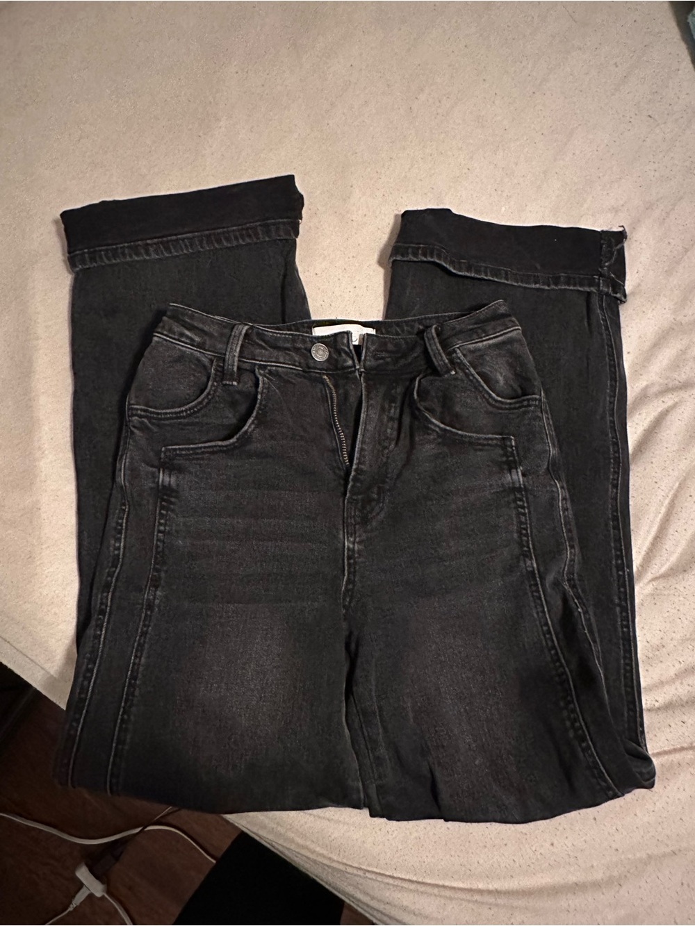 Women’s Black High-Rise Straight Jeans